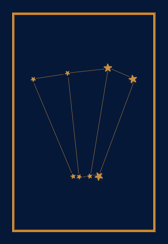Dr. Brennan Thomas personal constellation, a harp shaped object