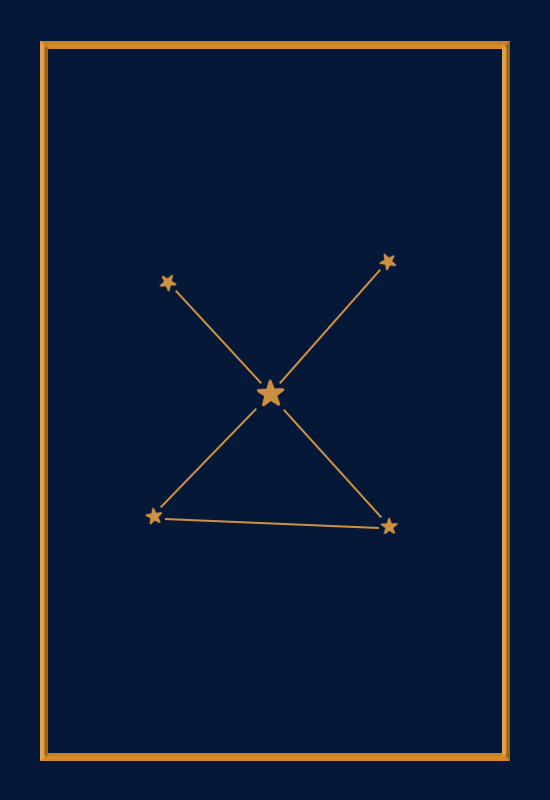 Scott Riner personal constellation, an abstract X shaped object